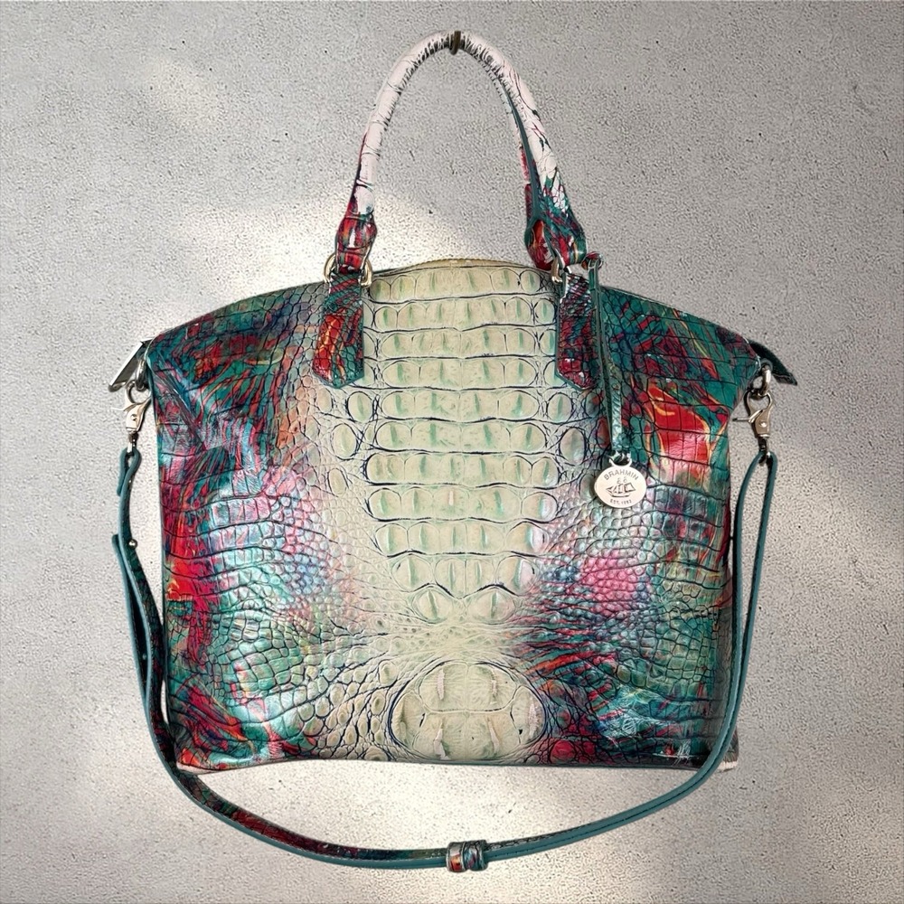 Brahmin Large Duxbury Satchel Dream Ombre Croc Embossed Bag